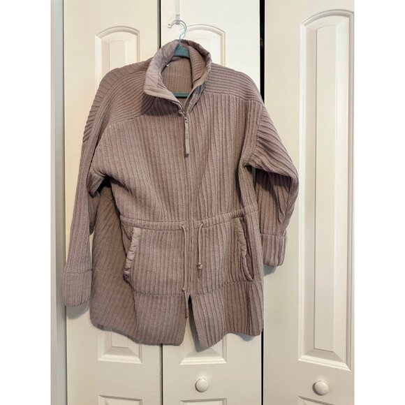 Womens FLX Commuter Sweater Jacket Ribbed Zip-Up Lilac Bellflower XL‎ - Picture 3 of 8